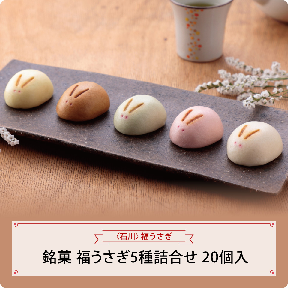 銘菓　福うさぎ５種詰合せ　２０個入