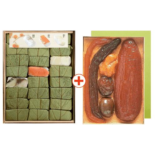 柿の葉寿司(鯖・鮭・鮃昆布〆)+奈良漬(化粧箱入) K-33